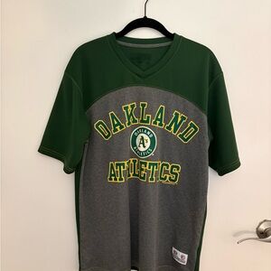 MLB Green and Gray Oakland Athletics Short Sleeve Tee